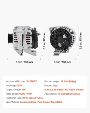 306a9d70-b876-4e7a-a25e-674714be463d.jpg Car Alternator 11185, Fit For Chevrolet Impala LS, LT 3.5L 2006-2011, Impala LTZ 3.9L 2009-2010, Monte Carlo V6 2006-2007, Automotive Replacement Alternator 0124425102, 0124425032, 10335497