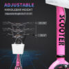 318b6973-a324-4a87-a155-a5d5f7ecb3c6.jpg Youth Scooter, Kick Scooter With Adjustable Handlebars, Double Brakes, 16" Inflatable Rubber Tires, Basket, Cupholder, Pink