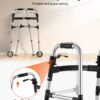 Folding Walker, 2-Button Foldable Walker With 5" Wheels & 8-Level Adjustable Height, 350LBS Loading Lightweight Aluminum Mobility Walking Aid, Front-Wheeled Rolling Walkers For Seniors Adults