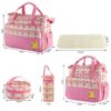 34d9f143-1969-4643-971f-97588d611e01.jpg 5PCS Baby Nappy Diaper Bags Set Mummy Diaper Shoulder Bags W Nappy Changing Pad Insulated Pockets Travel Tote Bags