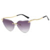 588596529 Snake leg frameless cut cat eye sunglasses, fashionable spicy girl sun protection sunglasses for women