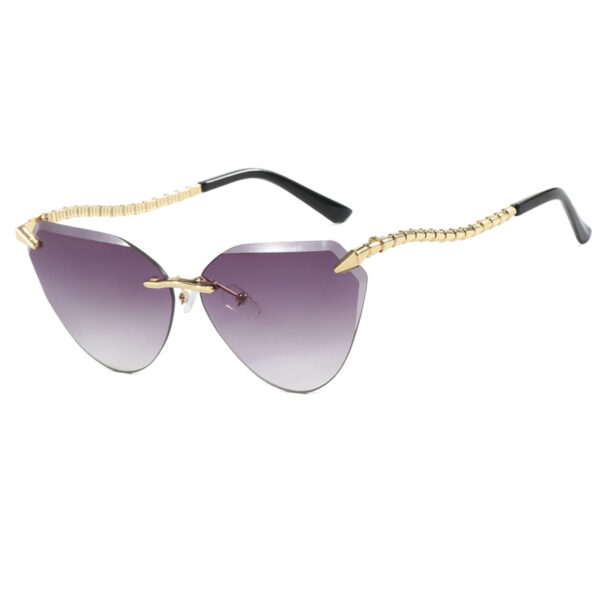 588596529 Snake leg frameless cut cat eye sunglasses, fashionable spicy girl sun protection sunglasses for women