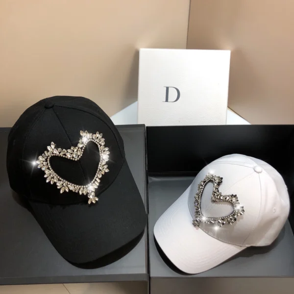 Spring Cotton Baseball Snapbacks Caps Luxury  Heart Shape Unisex Solid Color Sun Hat Outdoor Bones Adjustable