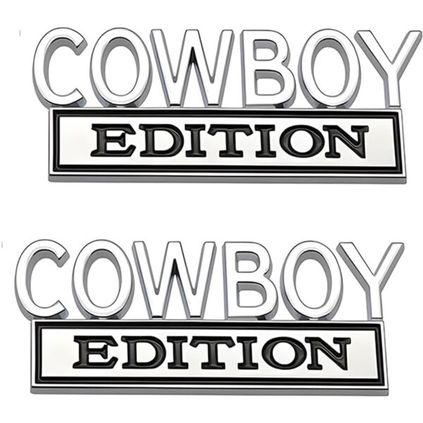 2pack Cowboy Edition Emblems, Seabee Emblem 3D Badge Decal Car Truck SUV,Refrigerator Sticker,Window Display Stickers,Bicycles, Laptops, Fridges