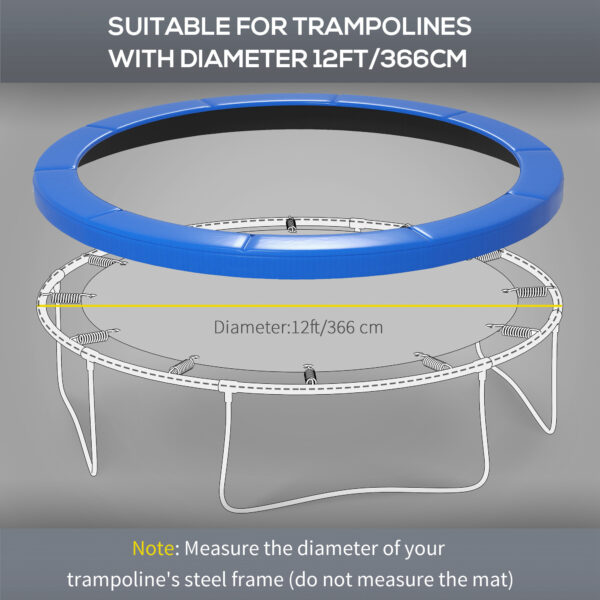 380c2a66-29ba-42b0-8570-db8b44fc1713.jpg 12FT Trampoline Spring Cover, Safety Trampoline Pad Replacement, Waterproof and Tear Resistant, All Weather Trampoline Accessories, Blue
