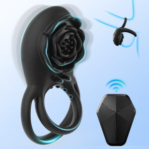 Vibrating Cock Ring Adult- Sex- Toys For Men, Silicone Penis- Ring With Rose Clitoral Vibrator- Couples Sex- Toys