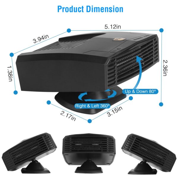 39877a30-0b57-4905-8631-5b5d9dec0801.jpg 24V 180W OR 12V 150W Portable Car Heater Heating Fan 2 In 1 Defroster Defogger Demister Windshield Heater Automotive Cooling Fan With 360 Degree Rotating Base