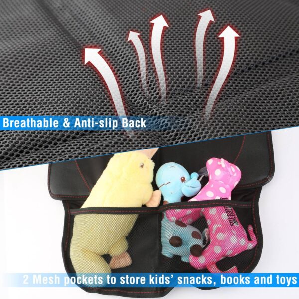 2 Packs Car Seat Protector Cushion Mat Pad For Car Renovation With Thick Padding Protector For Child Baby Car Seat Mesh Pockets