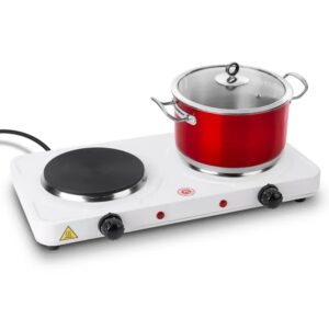 2000W Double Electric Burner Portable Dual Counter Stove Countertop Hot Plate Kitchen Cooker Stove With 5 Gear Temperature Control