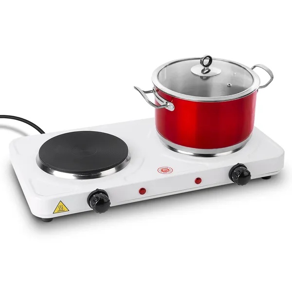 2000W Double Electric Burner Portable Dual Counter Stove Countertop Hot Plate Kitchen Cooker Stove With 5 Gear Temperature Control