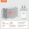 VEVOR Deep Cycle Battery, 12V100AH, AGM Marine Rechargeable Battery, High Self-Discharge Rate 800A Current, For RV Solar Marine Off-Grid Applications UPS Backup Power System