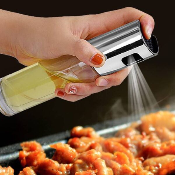 4008930249537.jpg BBQ Healthy Kitchen Cooking Oil Vinegar Spray Bottle Push Type Oil Spray BottlePump Oil Tank Leakproof BBQ Sprayer BBQ Tools Kitchen Gadgets