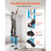 Drywall Stilts, 24.2–40.3 Inch Adjustable Aluminum Painter Stilts, 228 Lbs Load Capacity, Non-Slip Rubber Feet, Dual Spring Shock Absorption, Comfortable Leg Straps For Painting, Decoration,Blue