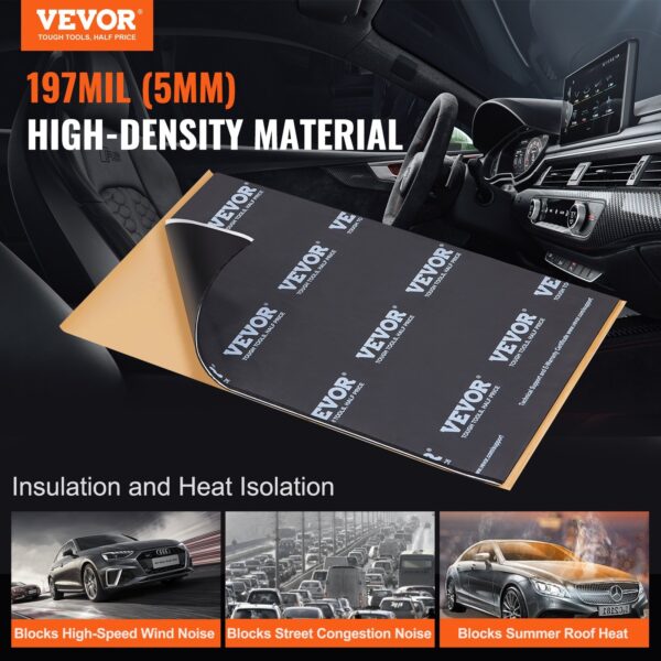 Car Sound Deadening Mat, 200 Mil 25 Sqft Car Sound Dampening Material, Butyl Automotive Sound Deadener, Noise Insulation And Vibration Dampening Material For Car