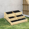 41e1a963-5e0c-4003-9eff-b82f29c9c085.jpg 3 Tier Raised Garden Bed, Water Draining Fabric for Soil, Elevated Wood Flower Box for Vegetables, Herbs, Natural