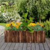 40" x 16" x 12" Raised Planter Box Garden Scalloped Edge Wooden