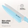 Kitchen Knife Set With Block, 14 Piece BLUE Non-Stick Paint Coating Stainless Steel Knives Set, Anti-Rust And Dishwasher Safe, 12 Knives With Kitchen Shears And Block