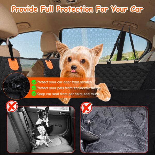 43dc9e61-0785-4a29-9424-66b22d06fec1.jpg Dog Car Back Seat Cover With Zipper Mesh Window Storage Bags Waterproof 600D Oxford Cloth Car Seat Protector With Slide Flaps For Cars Trucks SUVs