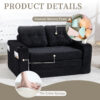 Convertible Sofa Bed,Expandable Double Sofa Bed, 2 In 1 Convertible Sofa Bed, Fold Out Floor Couch With Pillows For Living Room Bedroom Lounge