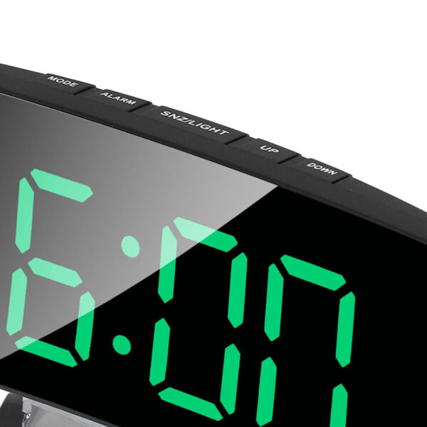 588596984 Fashion Curved Screen Clock Electronic Clock Large Screen LED Mirror Clock Silent Alarm Clock