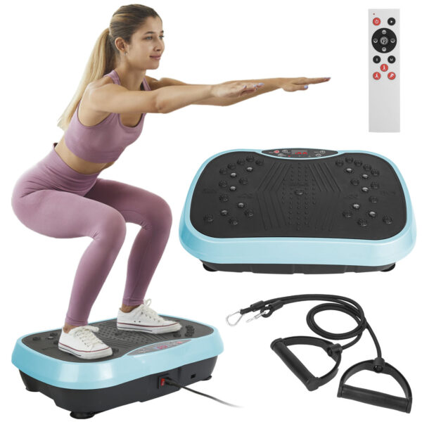 1Pc Vibration Exercise Machine With Resistant Bands For Spring Summer Fitness Remote Control Whole Body Vibration Platform Workout Equipment Home Fitness Training Equipment For Weight Loss Fat Burner