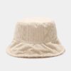 New Women Plus Plush Corduroy Bucket Hat Female Solid Winter Solid Streetwear Warmer Folding Big Wide Visor Vintage Flat Hats