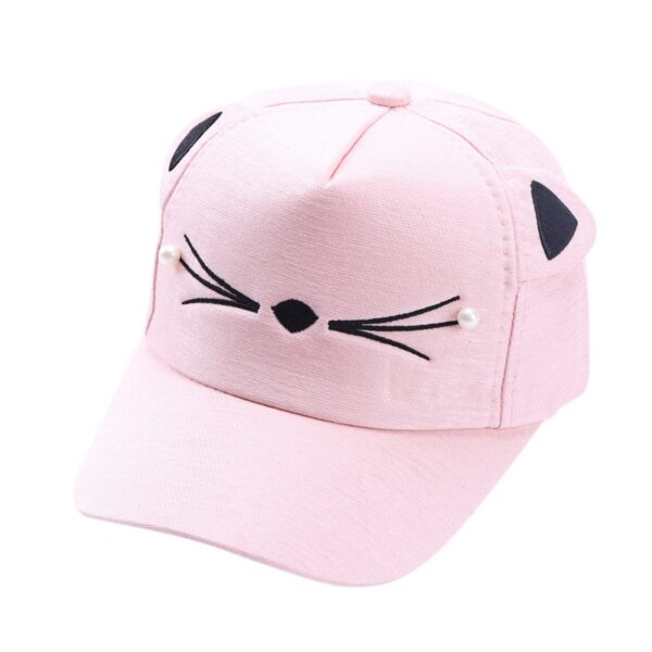 588771500 One Size Hat Boy Cap Girl Cloth Hat Hot Children's Caps Cartoon Embroidered Cat Toddler Baby Baseball Caps Kids AccessoriesA