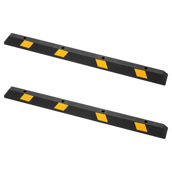 4bd3e698-2ac1-4fa3-97b5-370915e5898f.jpg Parking Stopper, 72 Inch 2 Pcs Heavy Duty Parking Aid For Garage, Rubber Curb Garage Floor Stopper With Reflective Strips, Aid Gadgets For Cars Vans Trucks Tire Wheel Guide Block Stops Bumpers