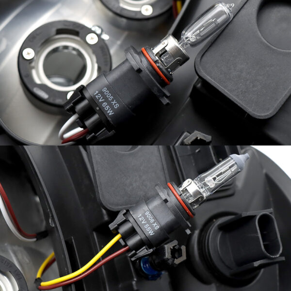 Black Halogen Headlights Assembly Compatible With Freightliner Columbia2004-2017 Pair