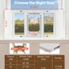Cat Door For Window, Adjustable To Fit Window Width 27"-32", 4 Secure Lock Modes, Aluminum Frame And High-Transparency Glass, Magnetic Closure, Weatherproof Quick-Fit Pet Door For Cats, White