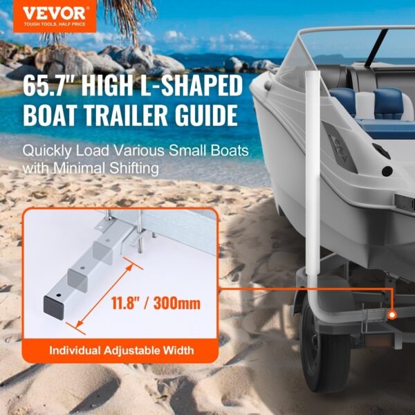VEVOR Marine Trailer Guide Set, 60Flexibly Adjustable, Dual Rust-Resistant Steel Supports With PVC Covering, Ideal For Ski, Fishing, And Sailboat Transport, 2-Piece Kit