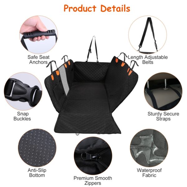 4e7a14fc-b978-4d93-8876-9c426582b173.jpg Dog Car Back Seat Cover With Zipper Mesh Window Storage Bags Waterproof 600D Oxford Cloth Car Seat Protector With Slide Flaps For Cars Trucks SUVs