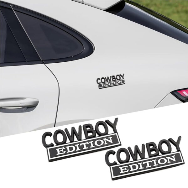 2pack Cowboy Edition Emblems, Seabee Emblem 3D Badge Decal Car Truck SUV,Refrigerator Sticker,Window Display Stickers,Bicycles, Laptops, Fridges