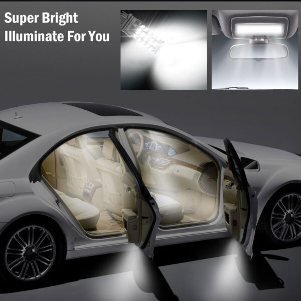 5075a715-3cf9-457b-a00d-9fb73f9812ce.jpg 10Pcs Per Kit LED Car Light Bulbs 760lm T25 3528SMD 6000K Pure White Auto Lamps Replacement For Dome Map Door Trunk Signal License Plate