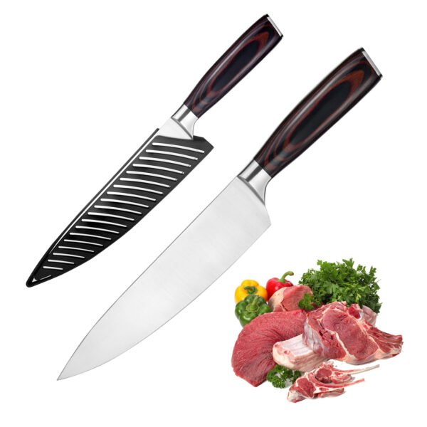 53b04974-5322-4d26-83bd-ada9b6a4d6c9.jpg Kegani Japanese Chef Knife 8 Inch - Chefs Knife High Carbon Stainless Steel Knife Kitchen Cooking Knife - Rosewood FullTang Sharp Knife With Sheath