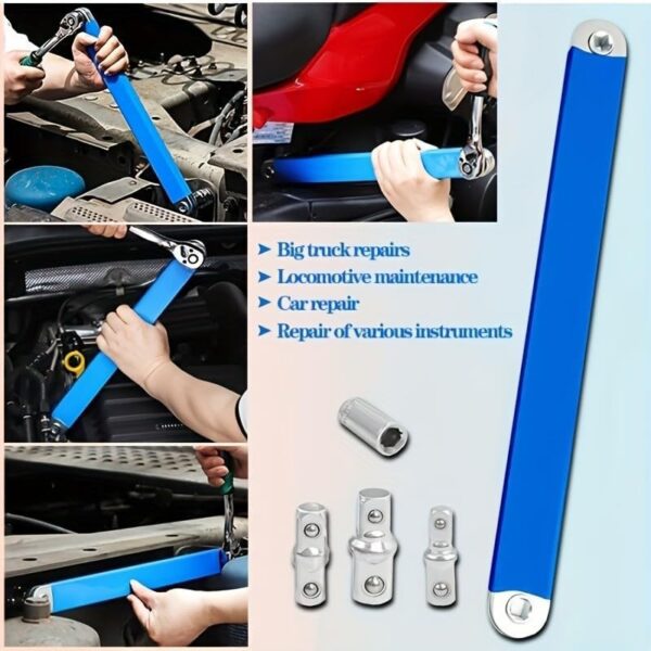 Extension Socket Wrench Set - Offset Impact Tool, Equipped With A Multi-functional Adapter - Durable Maintenance Tool For Automotive Repair
