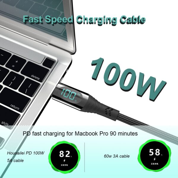 100W digital data cable suitable for Apple 27W mobile phone 15 fast charging cable, dual-type-c to USB-C conversion