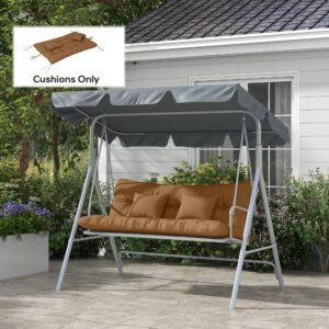 569c3074-1123-4fc2-be40-7b0e6cb97dd8.jpg 59" Tufted Bench Cushions & Throw Pillows, Replacement Bench Seat Pad, Back & 2 Pillows For Outdoor Furniture, Tan