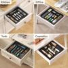 Expandable Silverware Organizer Plastic Utensil Tray For Kitchen Drawer BPA Free Flatware Cutlery Holder Space-Saving Storage For Spoons Forks