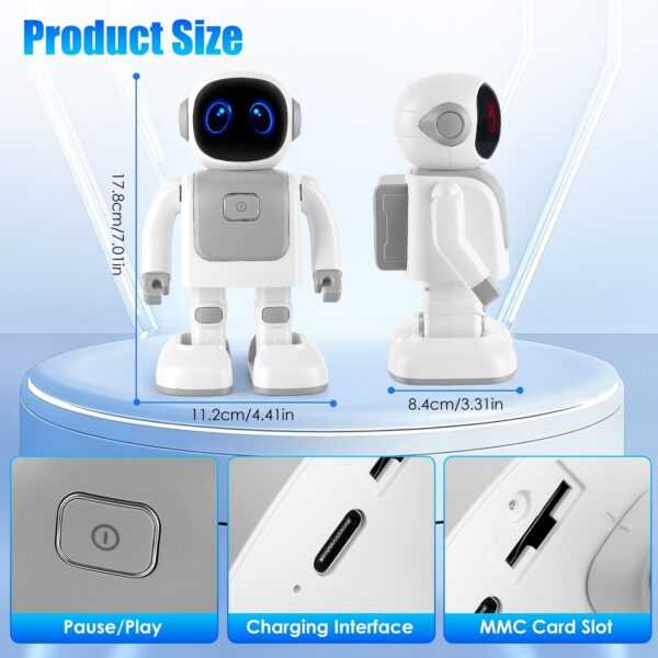 580a3e2e-5f02-4dd8-a803-39ca1d39ea05.jpg AI Dancing Robot Toy Smart Interactive Learning & Entertainment Robot For Kids With Bluetooth Music Programmable Moves Voice Assistant