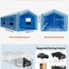 Inflatable Paint Booth, 39.37 X 16.40 X 13.12 Ft, Inflatable Spray Booth With 950W+1100W Blowers, Air Filter System, Triangular Roof, For Painting Car, Truck, Furniture, Automotive Sheet Metal