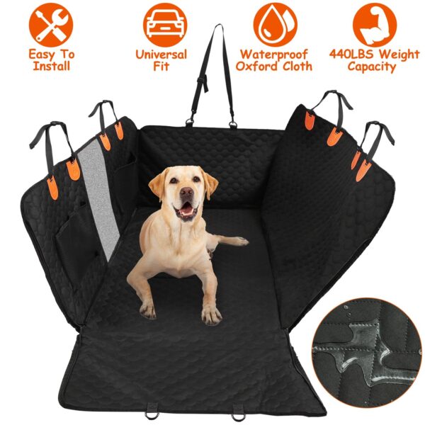 5d5ee371-afe9-4a36-ade9-68d0e4b64ceb.jpg Dog Car Back Seat Cover With Zipper Mesh Window Storage Bags Waterproof 600D Oxford Cloth Car Seat Protector With Slide Flaps For Cars Trucks SUVs