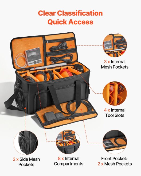 5ec31d5a-7d56-4e58-81f7-331a41e3d149.jpg Rolling DJ Cable Bag, 1680D, Padded File Gig Bag With Wheels, 6 Detachable Divider, Travel Storage Music Gear Case, For Professional DJ Gear, Musical Instrument And Accessories, Sound Equipment