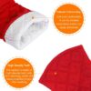 1 Pair Red Cotton Silicone Long Oven Mitts Non-Slip Heat Resistant Kitchen Gloves For Baking Cooking And Handling Hot Pots Pans