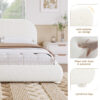 Cream Style Fabric Upholstered Bed, Simple Modern Bedroom Double Bed,Queen