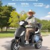 Heavy Duty 3-Wheel Mobility Scooters For Seniors & Adults, 500lbs Capacity, 21.5 Miles 3-Speed Long Range, 1000W All Terrain Electric Recreational Scooter Wheelchair, 20° Max Climbing Capacity