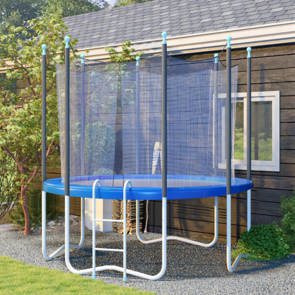 65afbd3f-0608-4bd1-b682-555c2595a621.jpg 12FT Trampoline Spring Cover, Safety Trampoline Pad Replacement, Waterproof and Tear Resistant, All Weather Trampoline Accessories, Blue