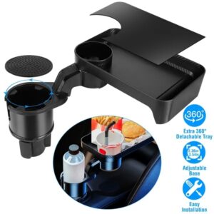 67f9d15e-ba96-4bd3-ac66-c8433717171e.jpg Car Cup Holder Tray 360° Rotating Car Bottle Holder Expander Adapter