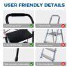 3 Step Ladder, Folding Step Stool With Wide Anti-Slip Pedal, Sturdy Steel Ladder, Lightweight, Portable Steel Step Stool
