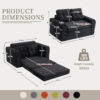 Convertible Sofa Bed,Expandable Double Sofa Bed, 2 In 1 Convertible Sofa Bed, Fold Out Floor Couch With Pillows For Living Room Bedroom Lounge